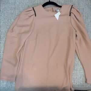 H&M Soft Pink Long Sleeve Blouse